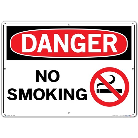 Vestil Aluminum Sign, 14-1/2" H, 20-1/2" W, Rectangle, English, SI-D-02-E-AL-063 SI-D-02-E-AL-063